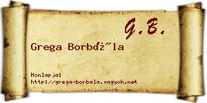 Grega Borbála névjegykártya